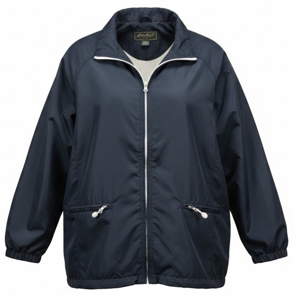 Eddie Bauer Mens Navy Blue Ripstop Windbreaker‎ Jacket Mesh Lined XL 22512111